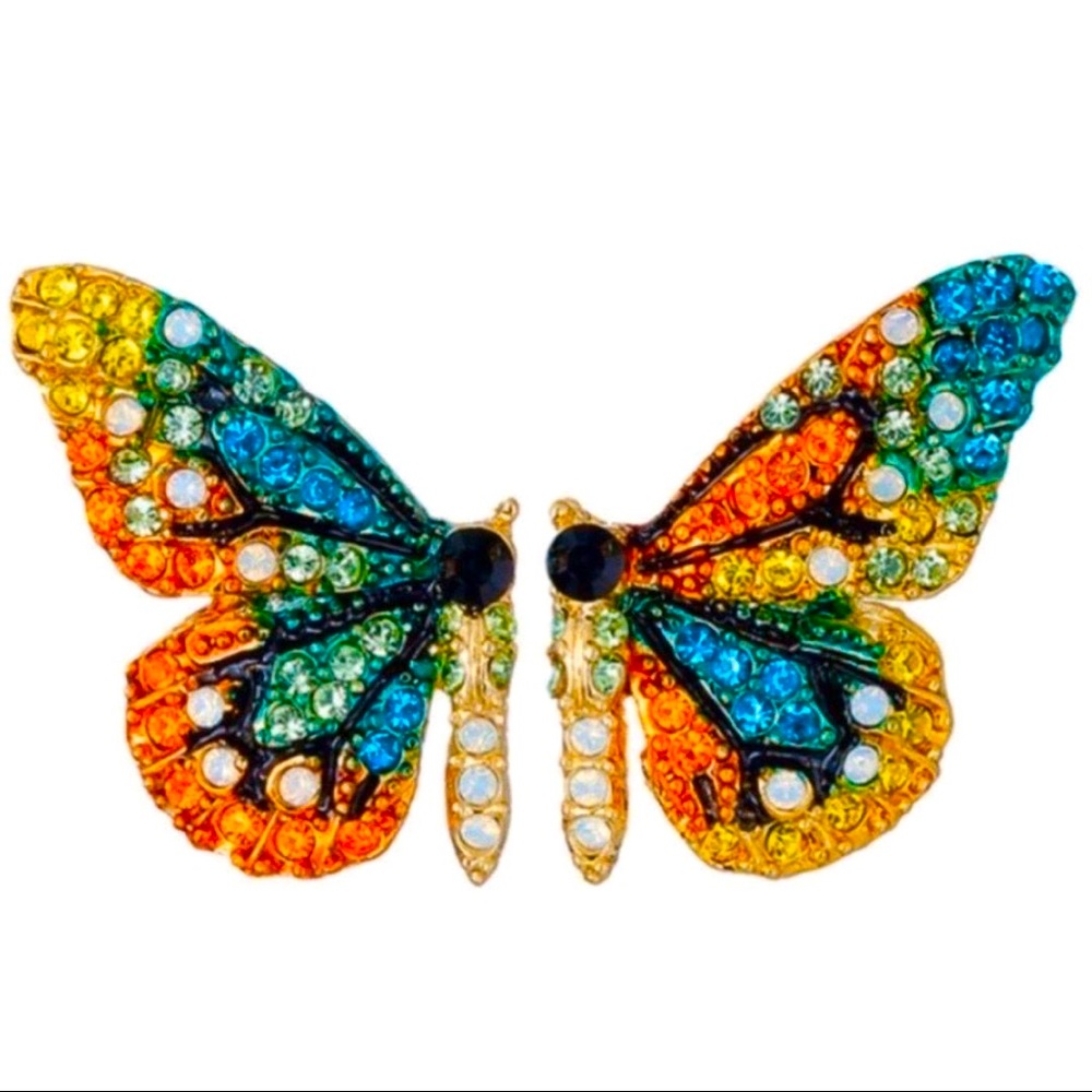 π3/$30 New Crystal Butterfly Earrings - Picture 2 of 4